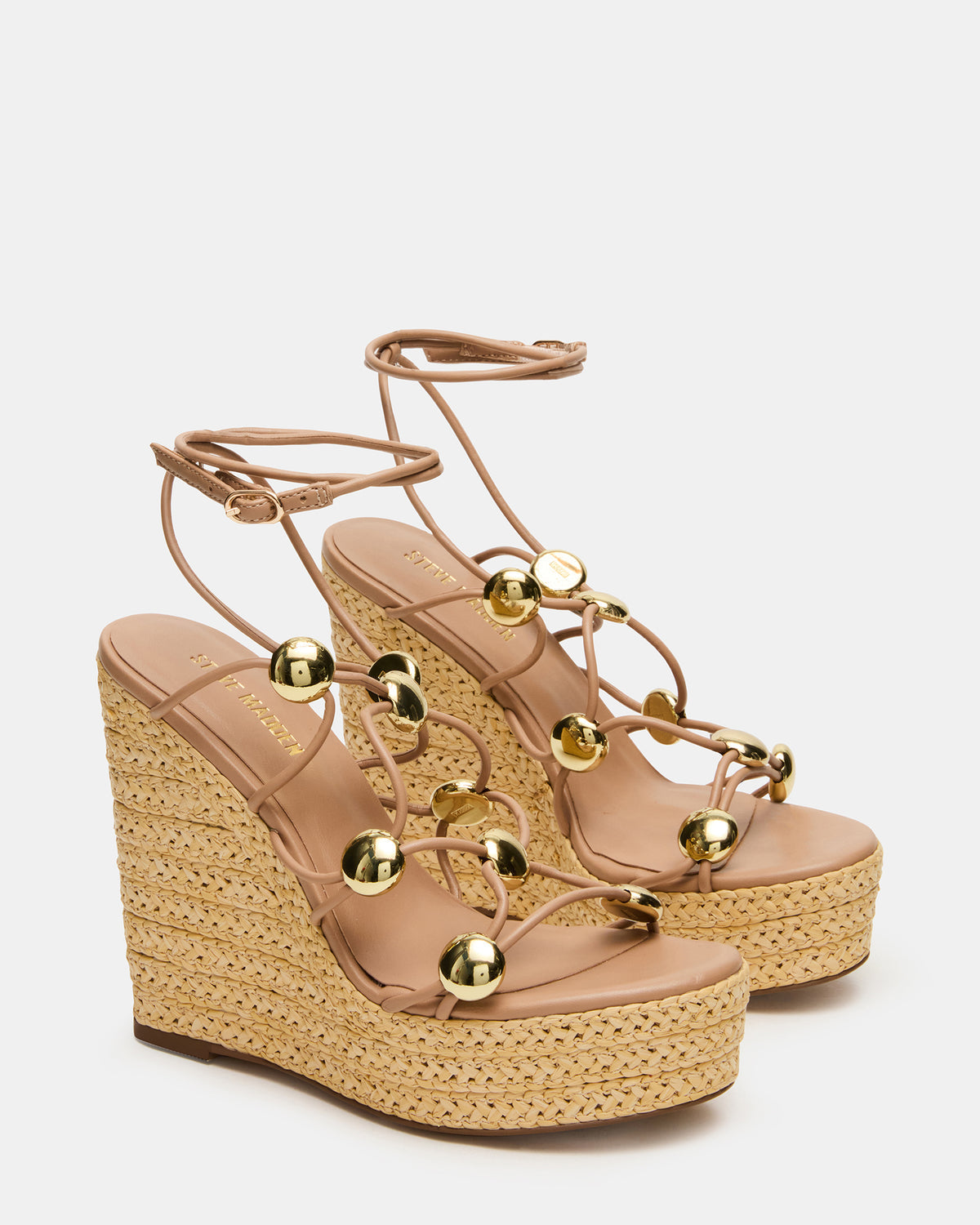 OAKLIE Natural Platform Strappy Wedge Women's Sandal Steve Madden NATURAL