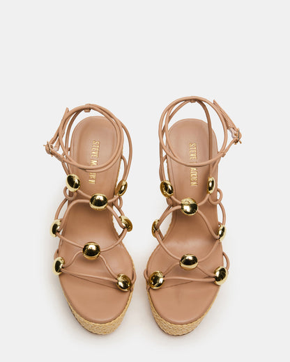 OAKLIE Natural Platform Strappy Wedge Women's Sandal Steve Madden NATURAL