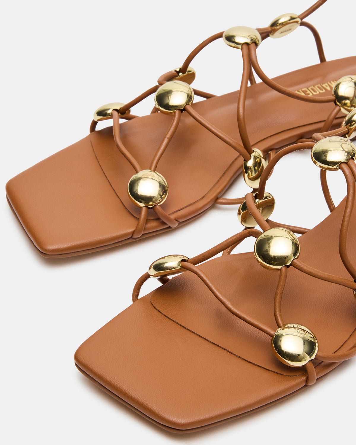 TIDES Cognac Strappy Square-Toe Women's Sandal Steve Madden COGNAC