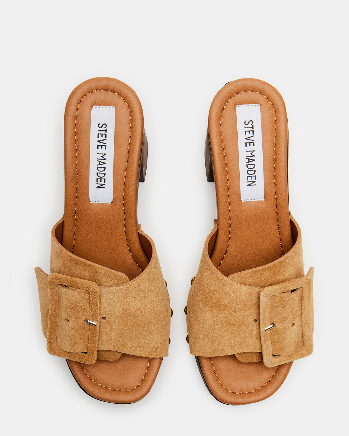 MARLENA Sand Suede Women's Wood Bottom Mule Platform Heel Steve Madden SAND SUEDE