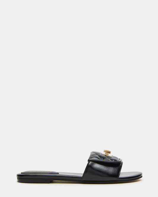 MORELAND Black Quilted Slide Women's Sandal Steve Madden BLACK