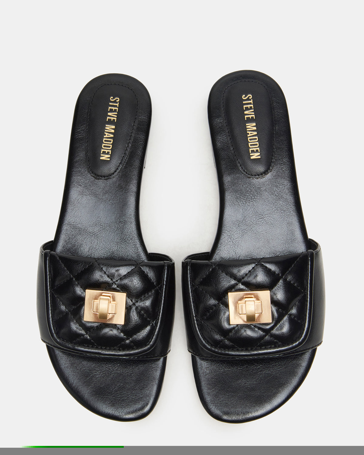 MORELAND Black Quilted Slide Women's Sandal Steve Madden BLACK