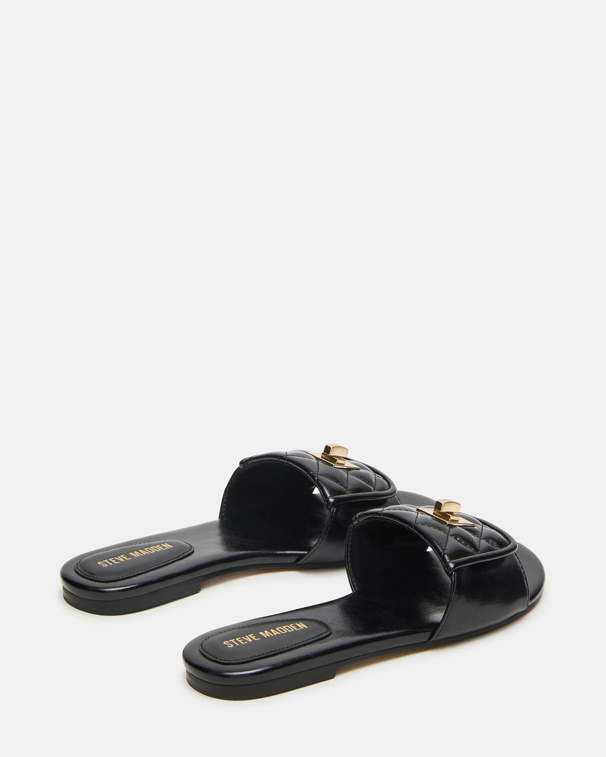 MORELAND Black Quilted Slide Women's Sandal Steve Madden BLACK