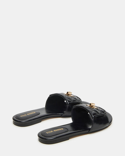 MORELAND Black Quilted Slide Women's Sandal Steve Madden BLACK
