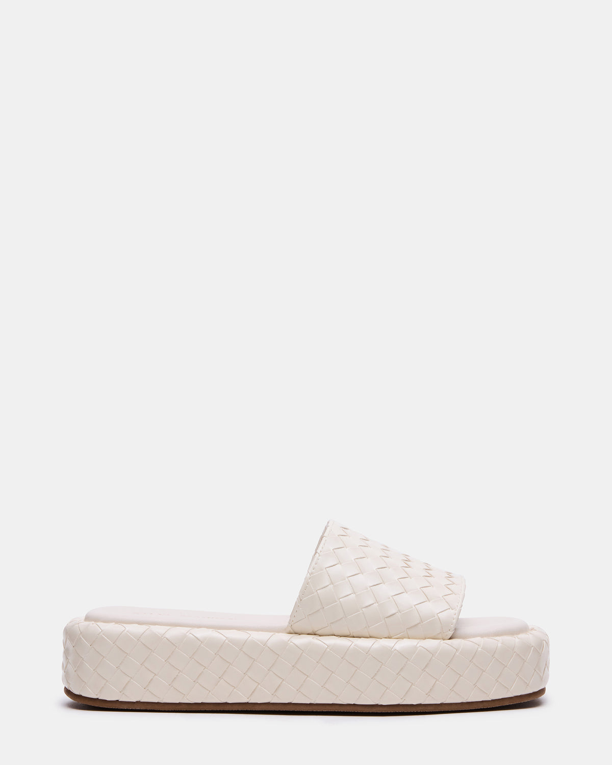 BEACHY Quilted Bone Platform Slide Women's Sandal Steve Madden BONE