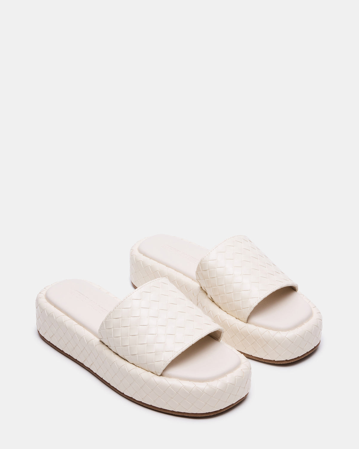 BEACHY Quilted Bone Platform Slide Women's Sandal Steve Madden BONE