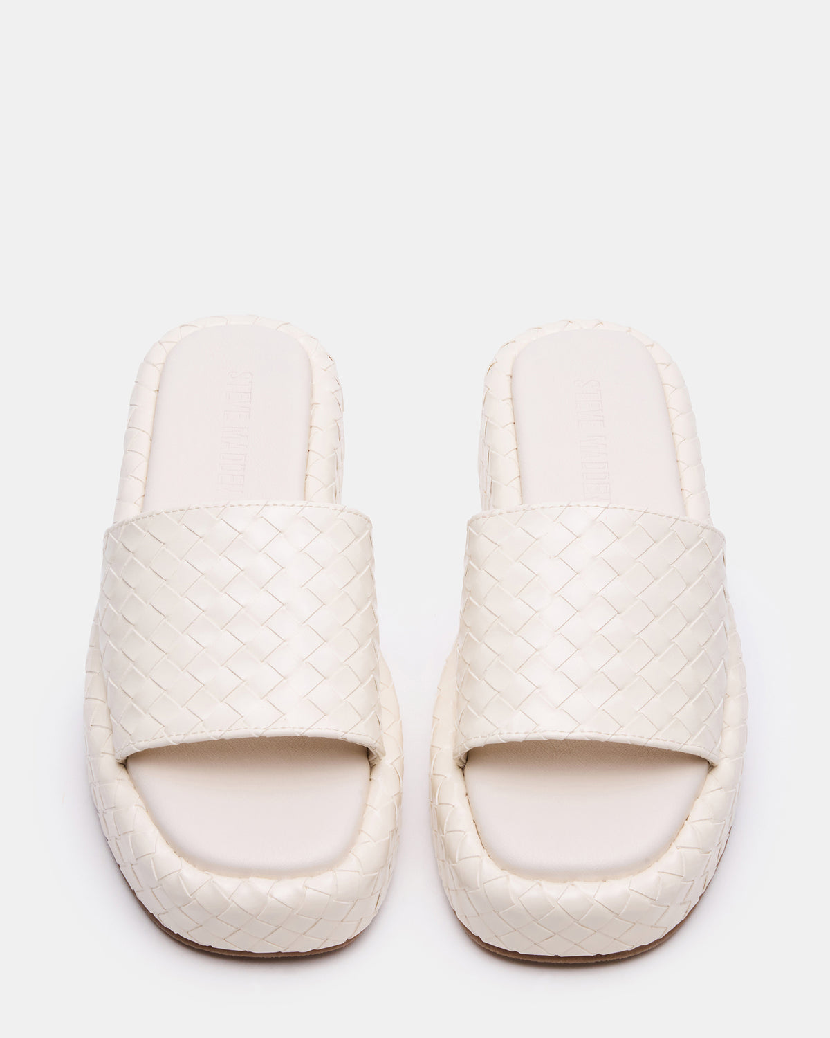 BEACHY Quilted Bone Platform Slide Women's Sandal Steve Madden BONE