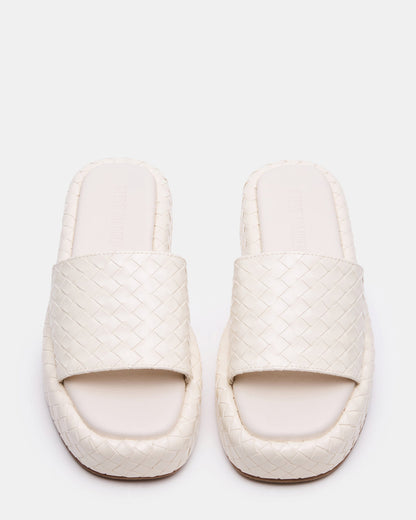 BEACHY Quilted Bone Platform Slide Women's Sandal Steve Madden BONE