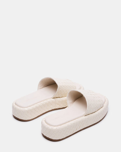 BEACHY Quilted Bone Platform Slide Women's Sandal Steve Madden BONE