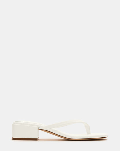 CARIBBEAN White Square-Toe Mule Thong Women's Sandal Steve Madden WHITE