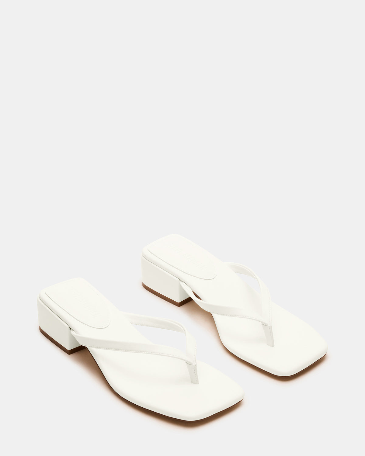 CARIBBEAN White Square-Toe Mule Thong Women's Sandal Steve Madden WHITE