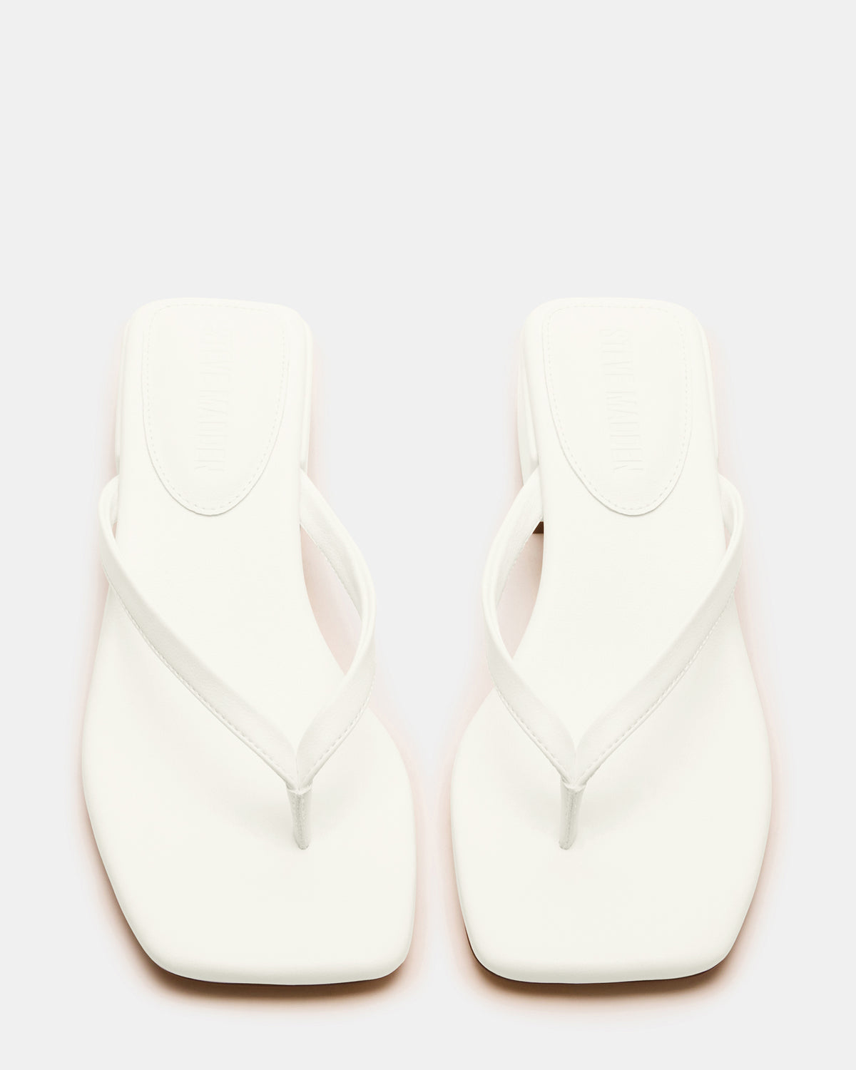 CARIBBEAN White Square-Toe Mule Thong Women's Sandal Steve Madden WHITE
