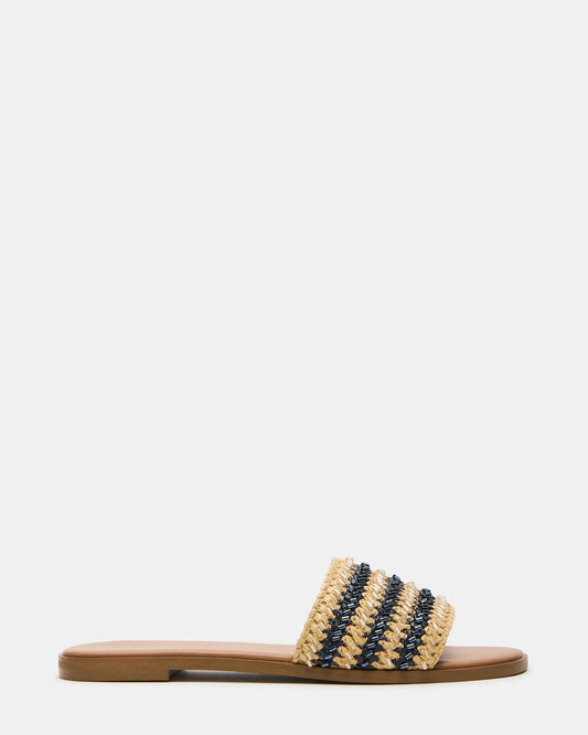KOOPER Navy Multi Slide Sandal | Women's Sandals Steve Madden NAVY MULTI