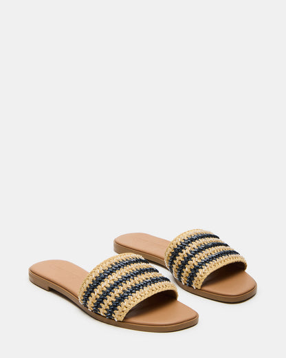 KOOPER Navy Multi Slide Sandal | Women's Sandals Steve Madden NAVY MULTI