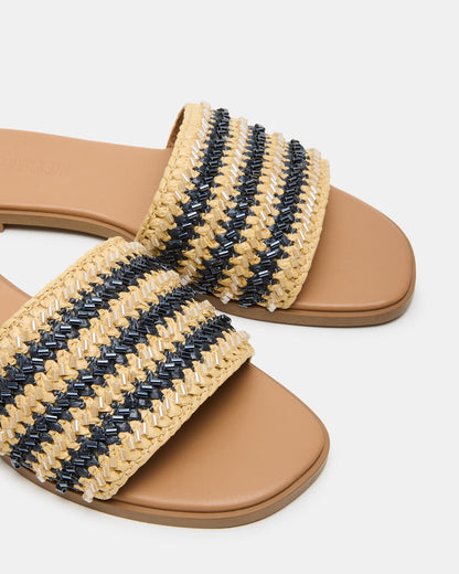KOOPER Navy Multi Slide Sandal | Women's Sandals Steve Madden NAVY MULTI