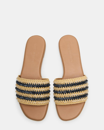KOOPER Navy Multi Slide Sandal | Women's Sandals Steve Madden NAVY MULTI
