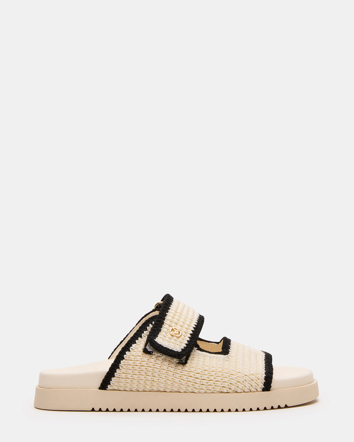 MAYSIE Cream Multi Woven Flatform Footbed Slide Women's Sandal Steve Madden CREAM MULTI