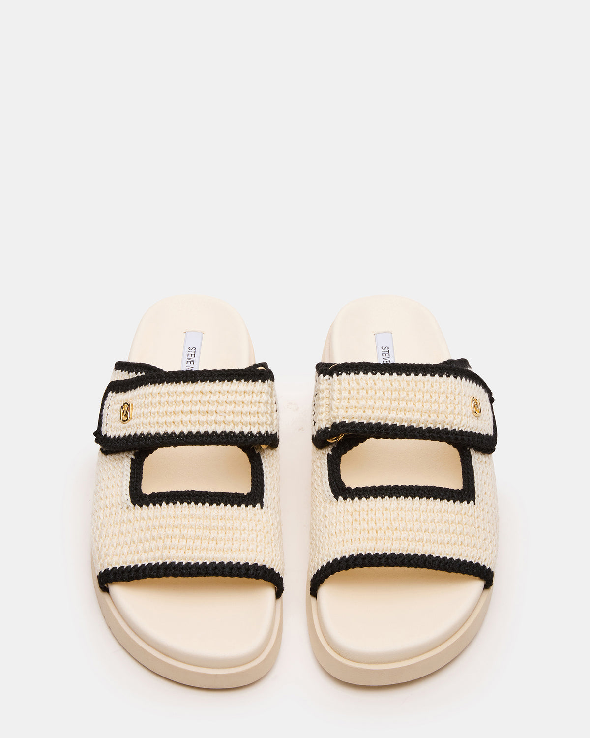 MAYSIE Cream Multi Woven Flatform Footbed Slide Women's Sandal Steve Madden CREAM MULTI