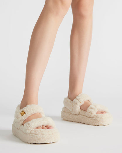 BIGMONA Fur Natural Women's Platform Sandal Steve Madden NATURAL