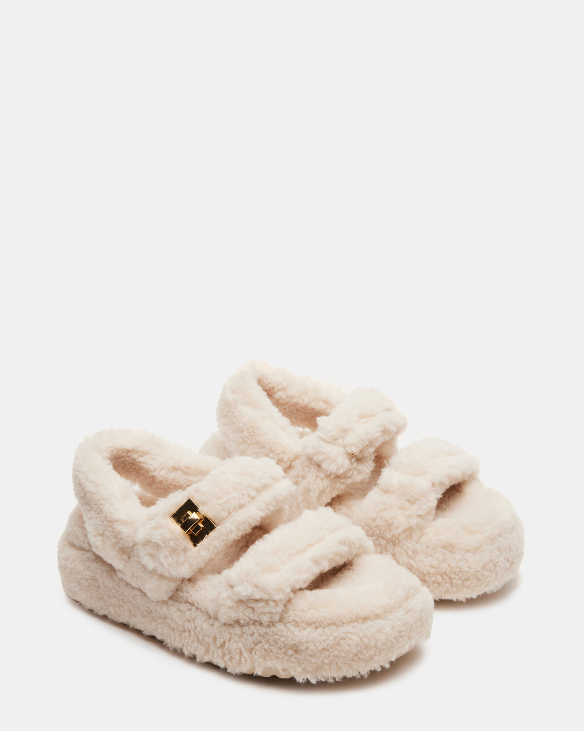 BIGMONA Fur Natural Women's Platform Sandal Steve Madden NATURAL