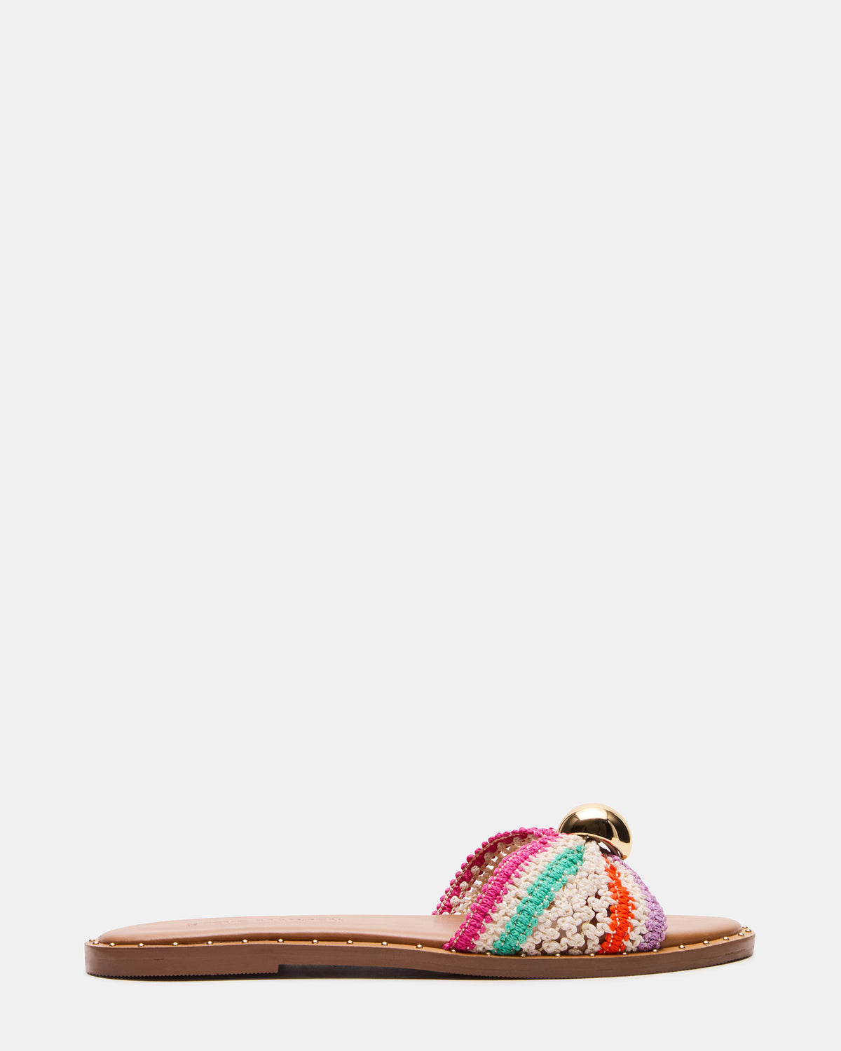 DIPSY Multi Raffia Slide Rounded Toe Women's Sandal Steve Madden MULTI