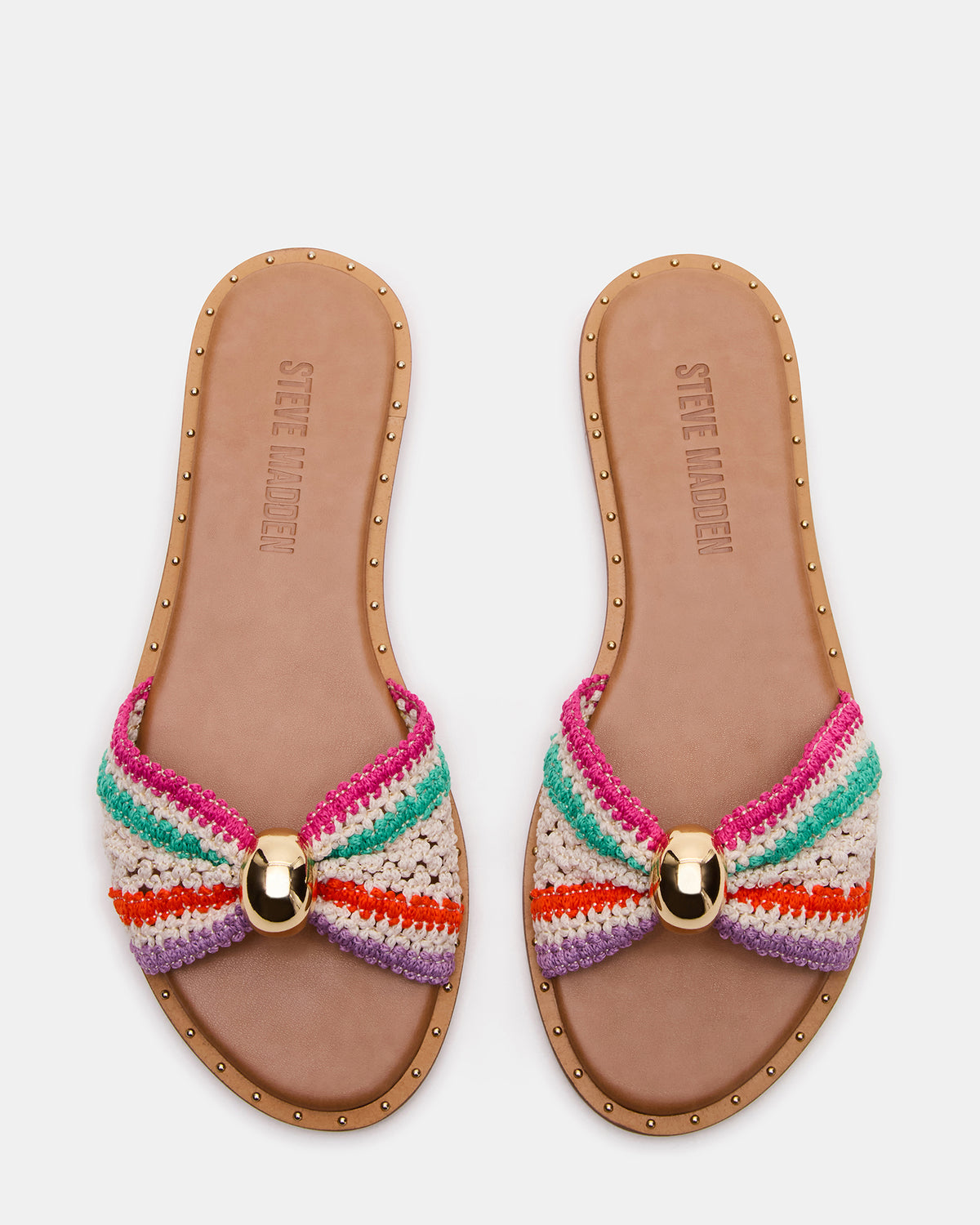 DIPSY Multi Raffia Slide Rounded Toe Women's Sandal Steve Madden MULTI