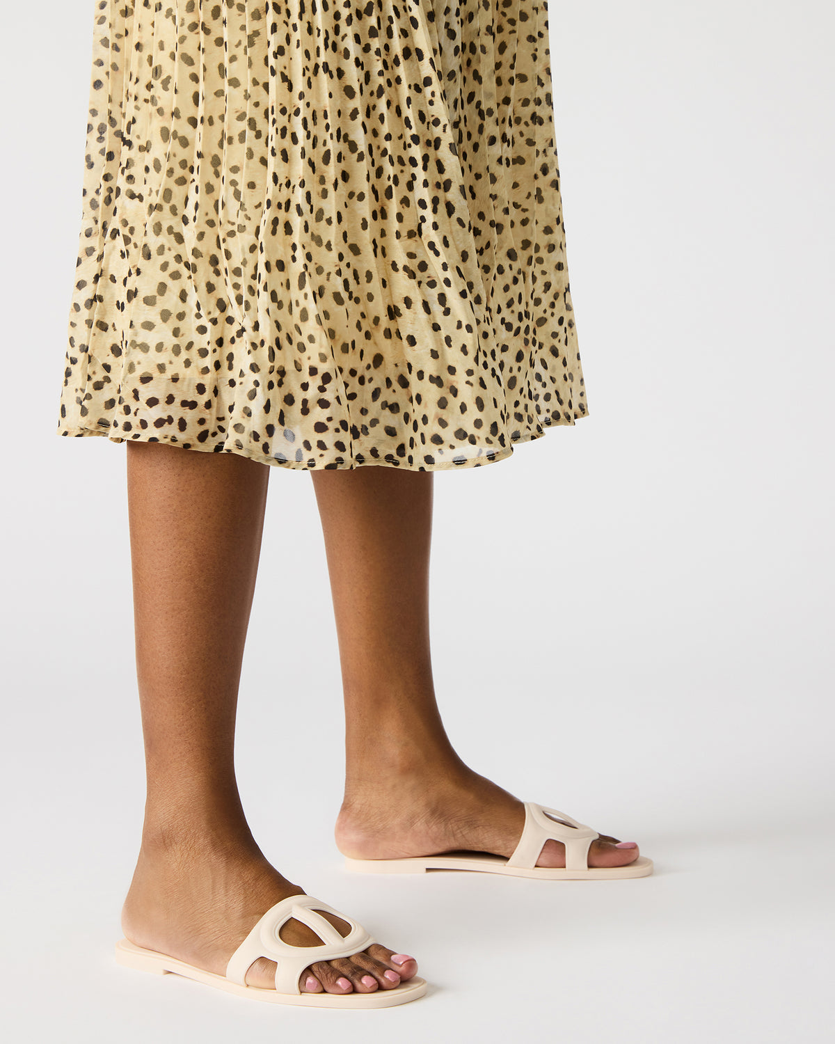 JELLIE Bone Women's Square Toe Slide Sandal Steve Madden BONE