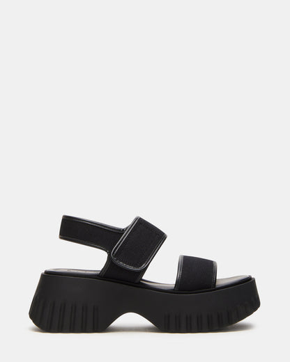 GROVER Black/Black Women's Square-Toe Platform Sandal Steve Madden BLACK BLACK