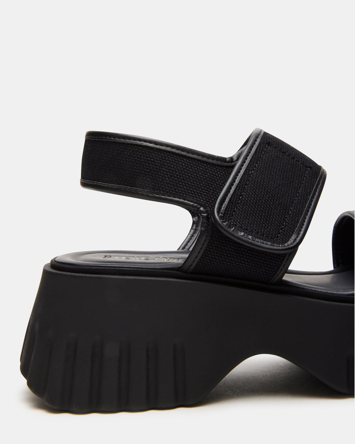 GROVER Black/Black Women's Square-Toe Platform Sandal Steve Madden BLACK BLACK