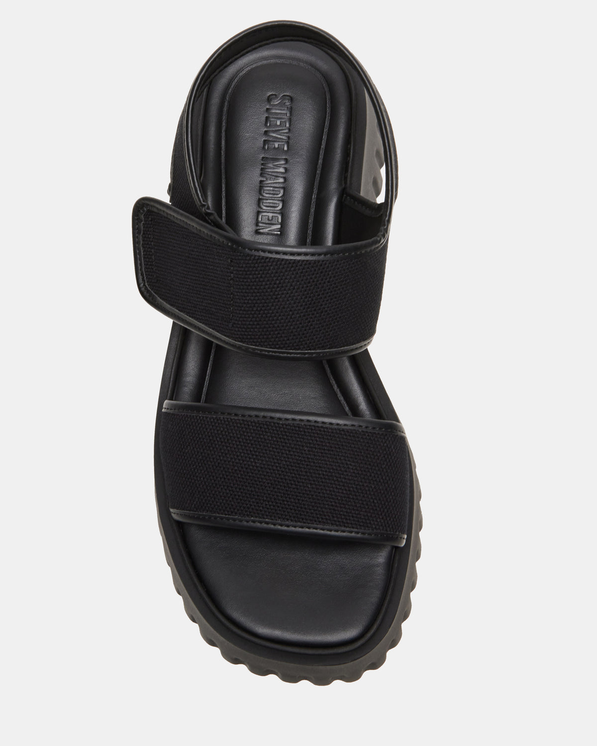GROVER Black/Black Women's Square-Toe Platform Sandal Steve Madden BLACK BLACK