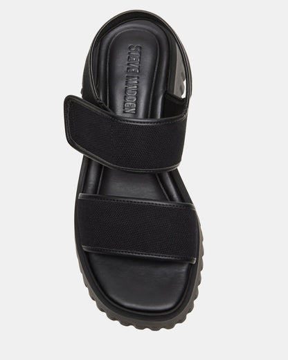 GROVER Black/Black Women's Square-Toe Platform Sandal Steve Madden BLACK BLACK