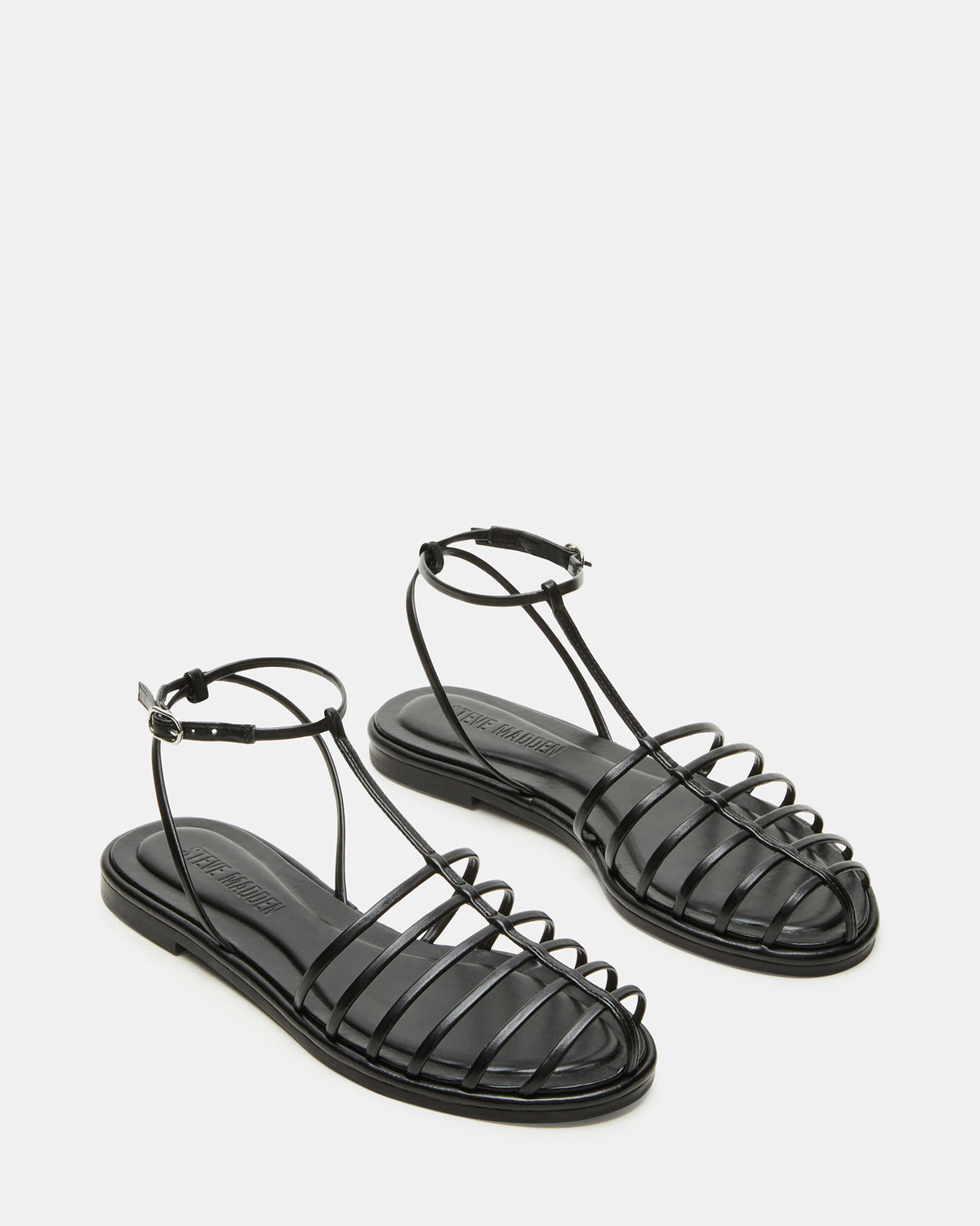 MARIN Black Flat Strappy Fisherman Women's Sandal Steve Madden BLACK