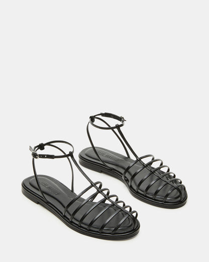 MARIN Black Flat Strappy Fisherman Women's Sandal Steve Madden BLACK