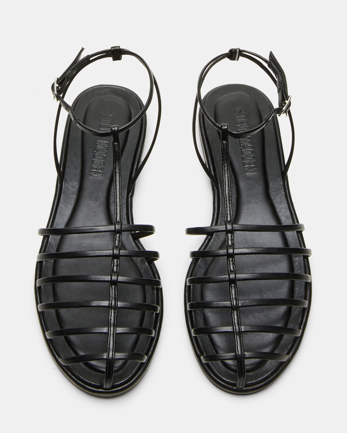 MARIN Black Flat Strappy Fisherman Women's Sandal Steve Madden BLACK