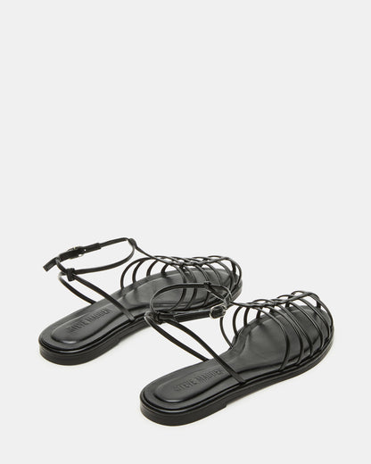 MARIN Black Flat Strappy Fisherman Women's Sandal Steve Madden BLACK