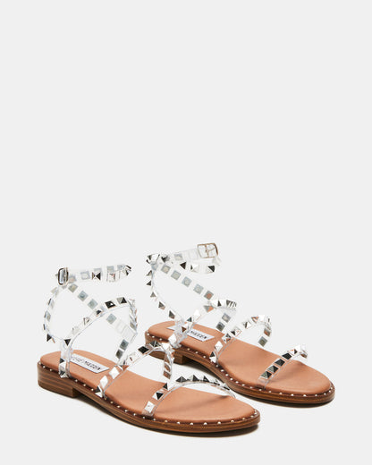 TRAVEL Clear Women's Studded Strappy Sandal Steve Madden CLEAR