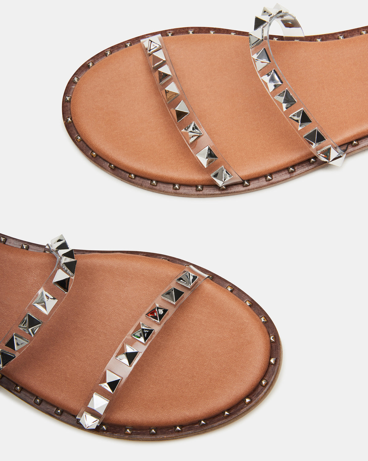 TRAVEL Clear Women's Studded Strappy Sandal Steve Madden CLEAR