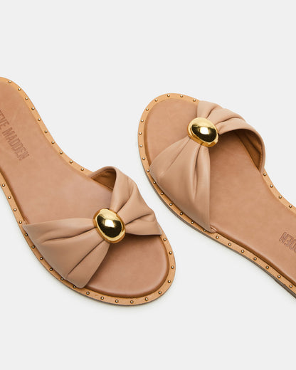 DIPSY Tan Leather Slide Rounded Toe Women's Sandal Steve Madden TAN LEATHER