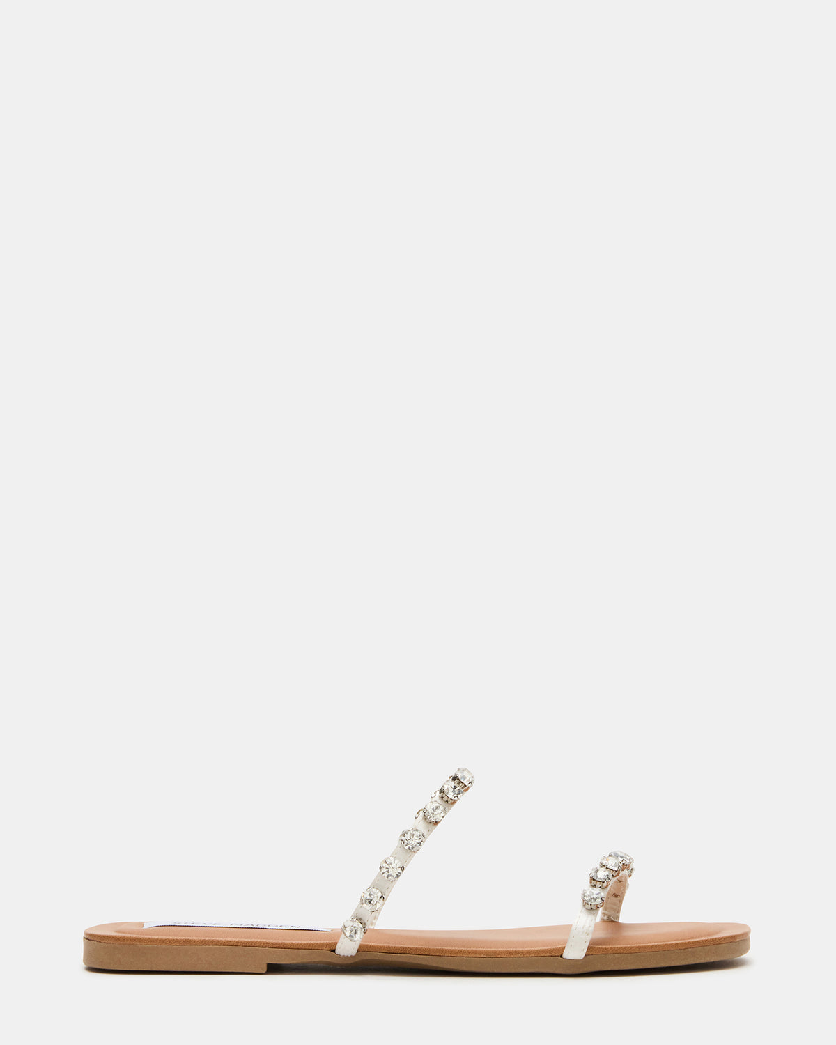 RETREAT Rhinestones Women's Strappy Square-Toe Slide Sandal Steve Madden RHINESTONES