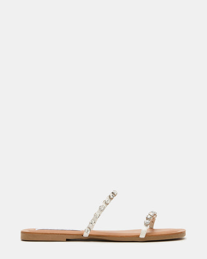 RETREAT Rhinestones Women's Strappy Square-Toe Slide Sandal Steve Madden RHINESTONES