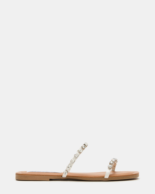 RETREAT Rhinestones Women's Strappy Square-Toe Slide Sandal Steve Madden RHINESTONES