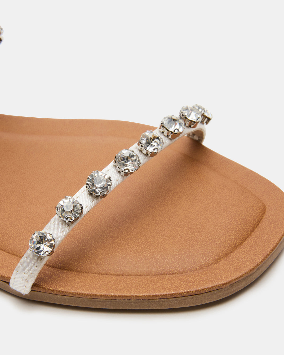 RETREAT Rhinestones Women's Strappy Square-Toe Slide Sandal Steve Madden RHINESTONES
