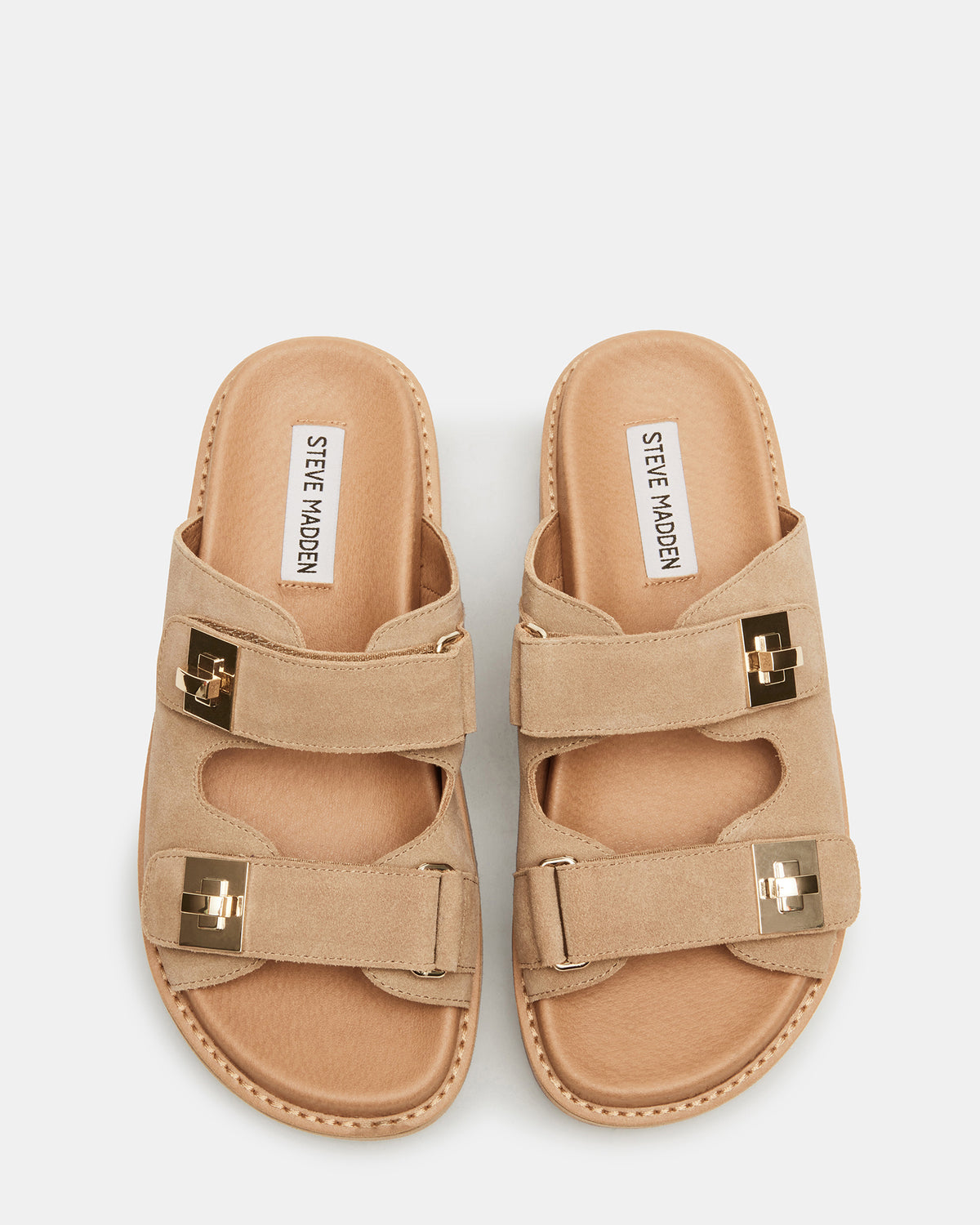 BIGSCHMONA Taupe Suede Women's Platform Slide Sandal Steve Madden TAUPE SUEDE