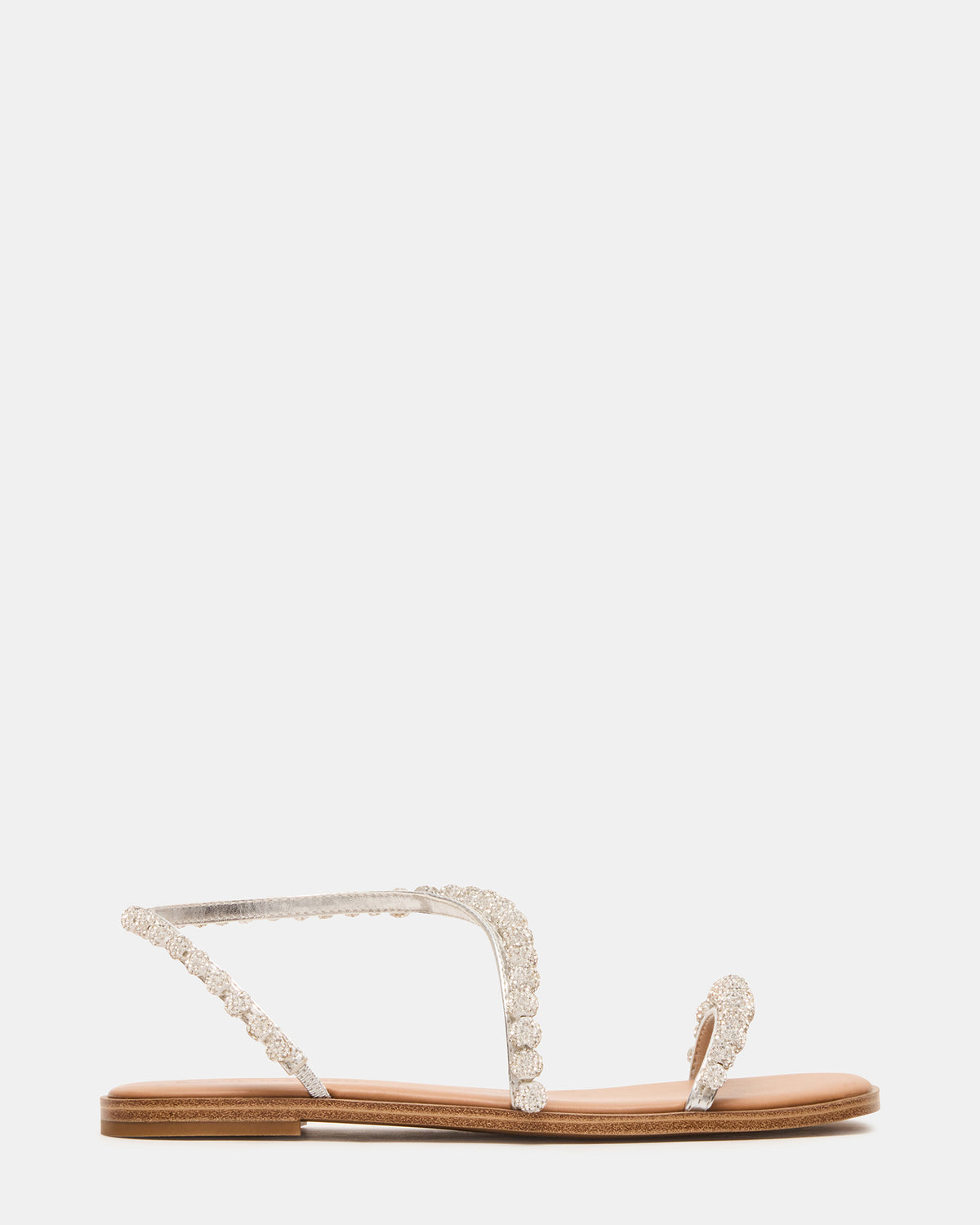 KINDRED Silver Multi Strappy Rhinestone Flat Women's Sandal Steve Madden SILVER MULTI