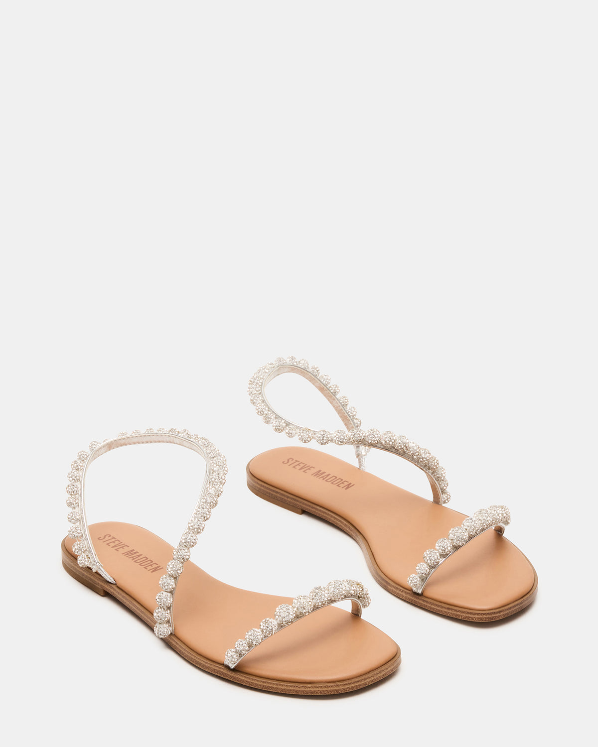 KINDRED Silver Multi Strappy Rhinestone Flat Women's Sandal Steve Madden SILVER MULTI