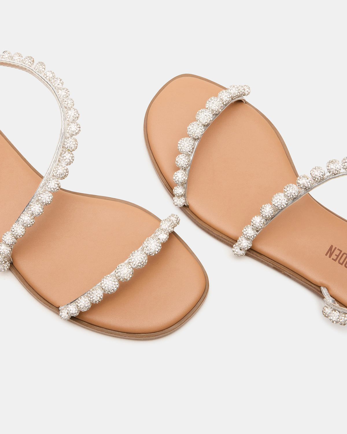 KINDRED Silver Multi Strappy Rhinestone Flat Women's Sandal Steve Madden SILVER MULTI