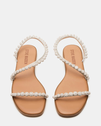 KINDRED Silver Multi Strappy Rhinestone Flat Women's Sandal Steve Madden SILVER MULTI