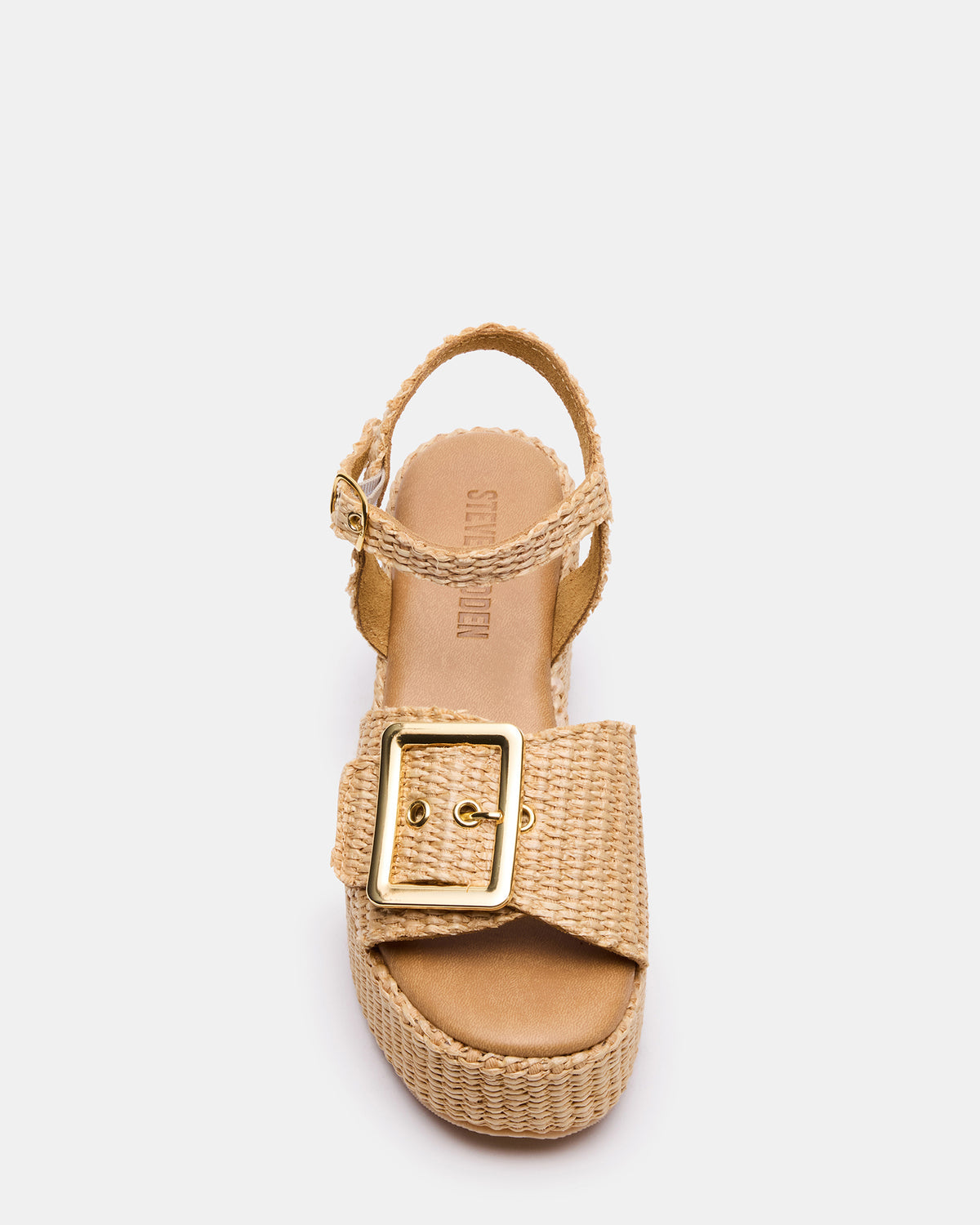 CIDER Natural Raffia Platform Wedge Women's Sandal Steve Madden NAT RAFFIA