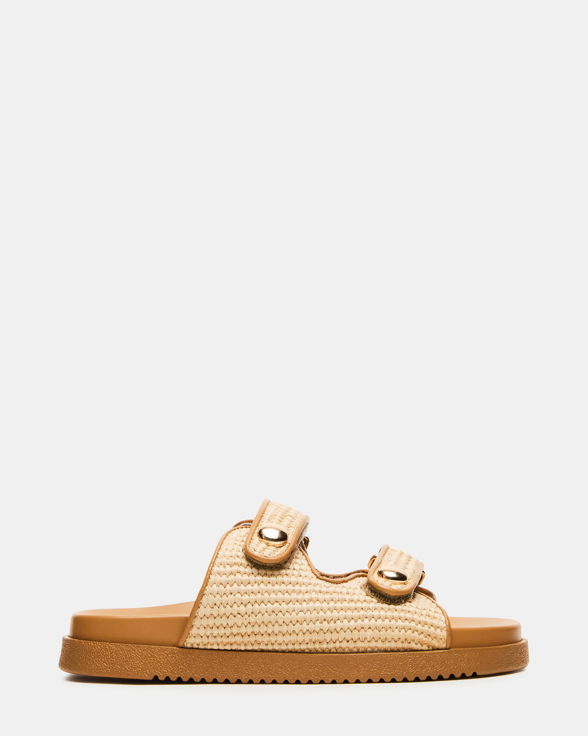ATHENS Natural Raffia Slide Footbed Flatform Women's Sandal Steve Madden NATURAL RAFFIA