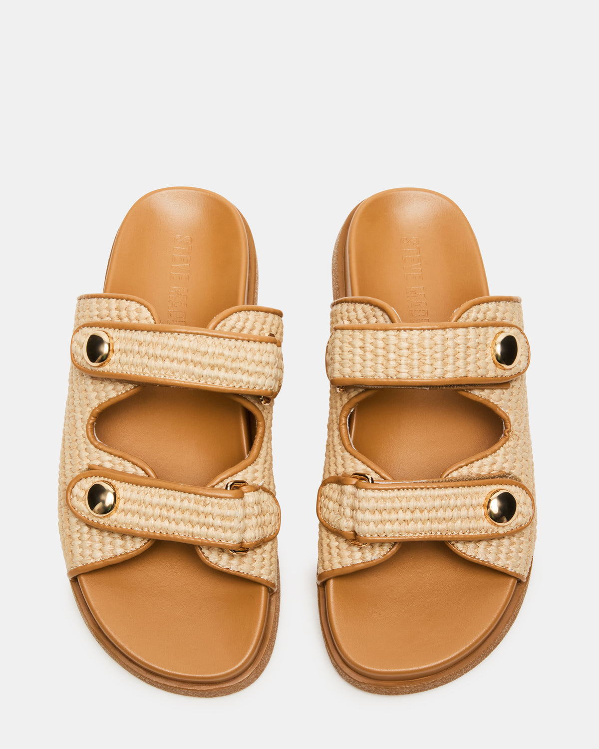 ATHENS Natural Raffia Slide Footbed Flatform Women's Sandal Steve Madden NATURAL RAFFIA